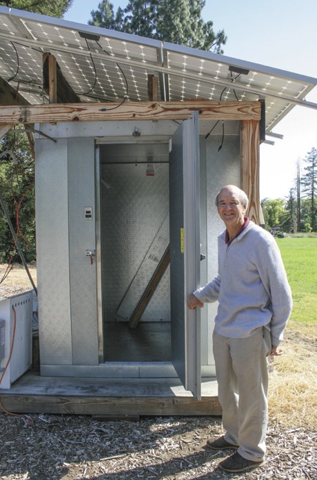 This farm-scale cooler can be constructed at a fraction of the cost of conventional units, according to Michael Reid, University of California, Davis, professor emeritus who developed the unit. (photo: Bob Johnson)