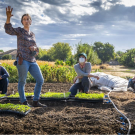 Julia Schreiber, UC Davis Student Farm lead gardener, in 2021.